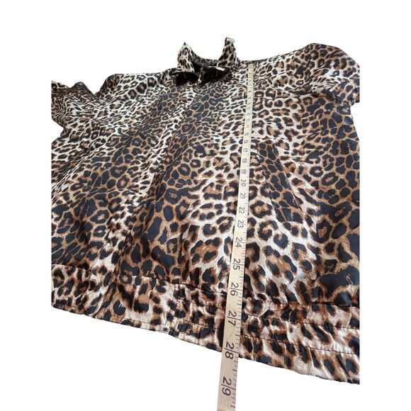 Vintage 90s Fuda‎ International Bomber Jacket Silk Long Sleeve Leopard Retro 1X - Picture 6 of 13